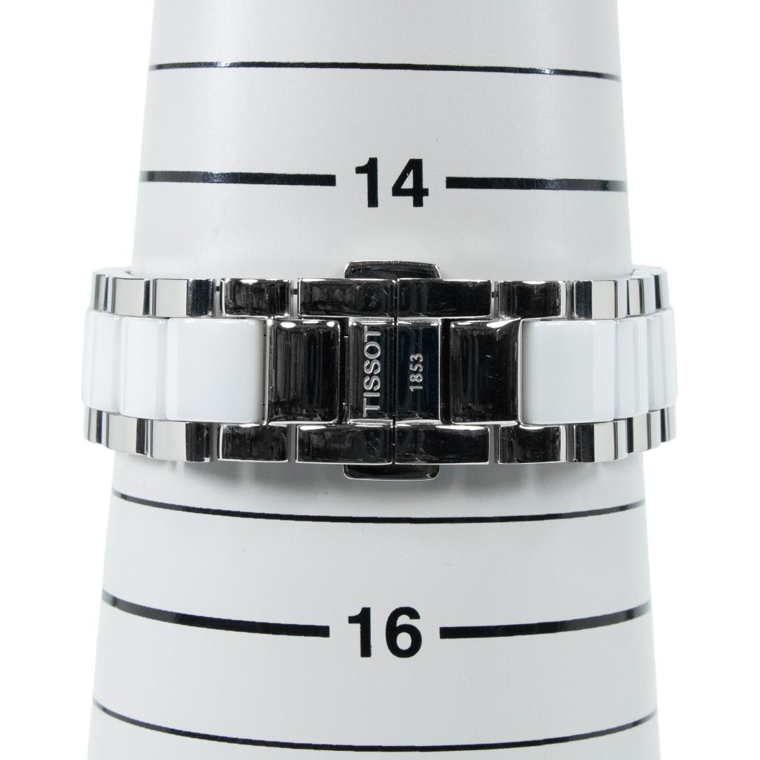 ティソ 腕時計 クォーツ レディース セラ 白 8Pダイヤモンド シンプル ロゴ