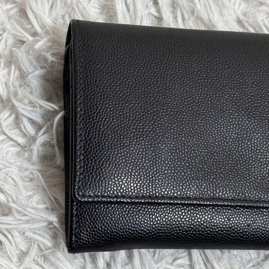 未使用級✨Christian Dior ロングウォレット シボ革 ブラック