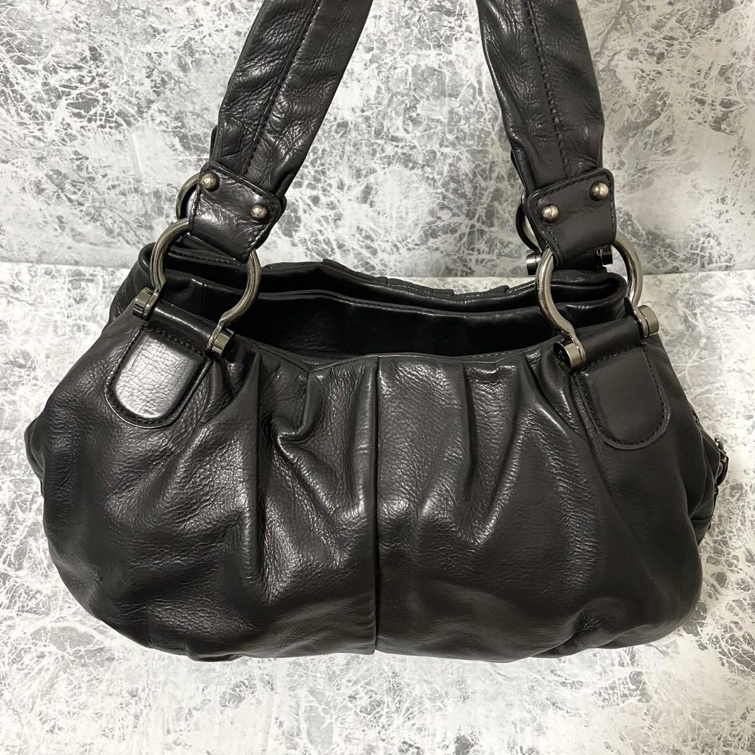 格安新品  美品】銀座かねまつ ソフトレザーショルダーバッグ ミニボストン バッグ