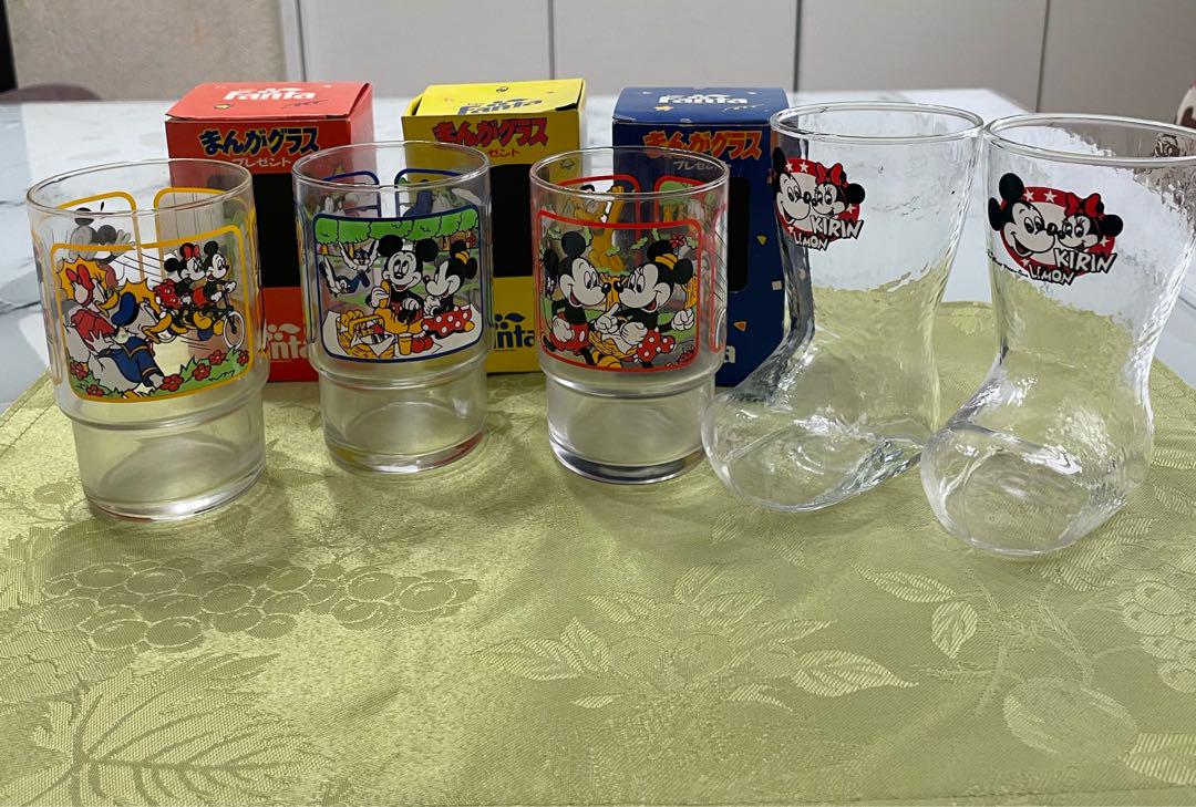 昭和レトロディズニーミッキーマウス グラスセット 5個