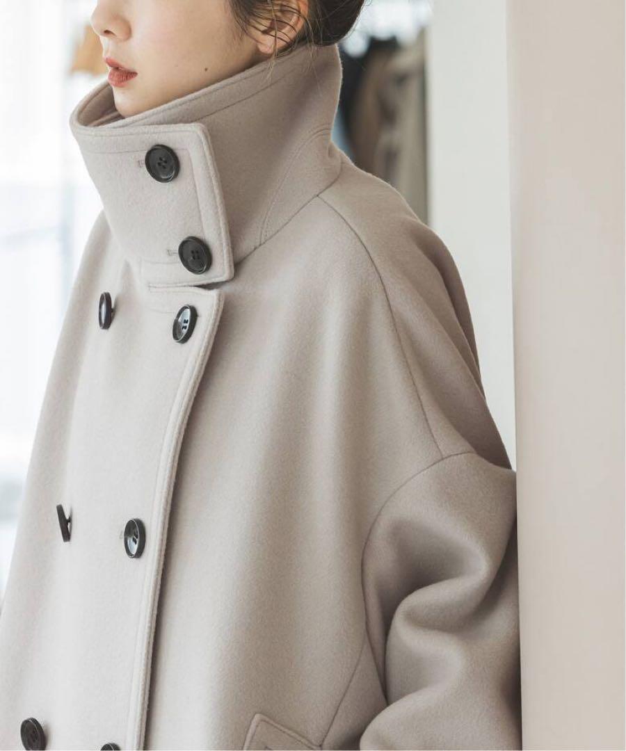 2023AW✨NOBLE  スタンドカラーオーバーコート　ベージュ