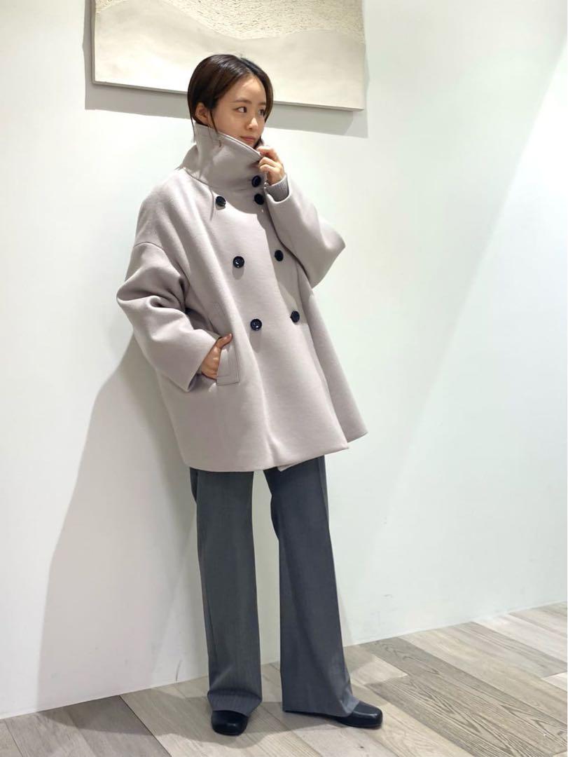 2023AW✨NOBLE  スタンドカラーオーバーコート　ベージュ