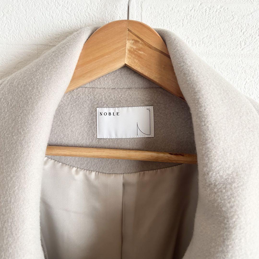 2023AW✨NOBLE  スタンドカラーオーバーコート　ベージュ
