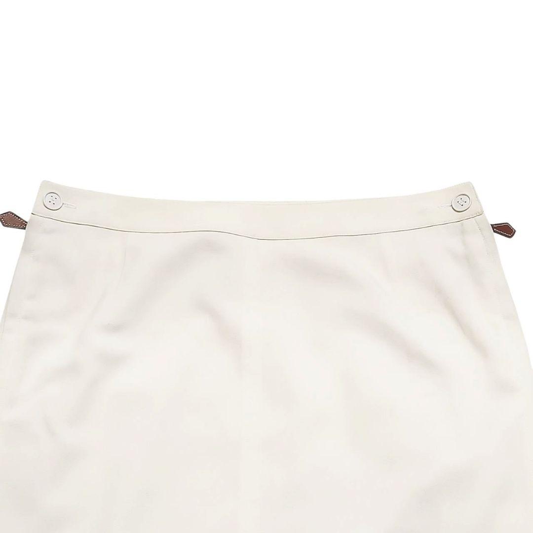 希少 マルジェラ期】エルメス ロングスカート 白 42 ソルド品