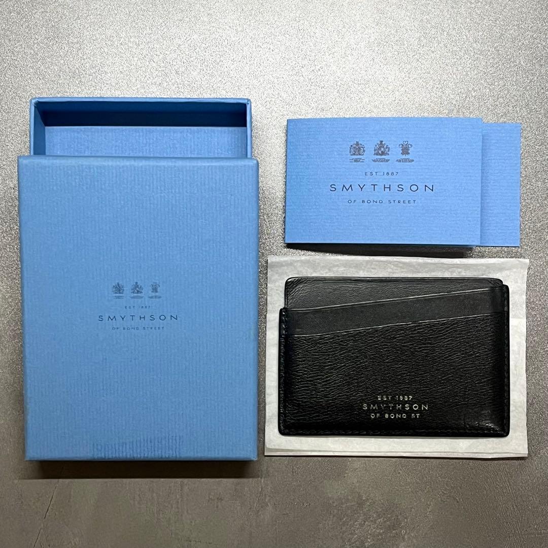 SMYTHSON ブラック レザー 本革 カードケースSmythson
