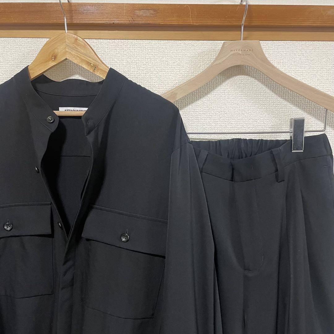 attachment wool gabargin セットアップ