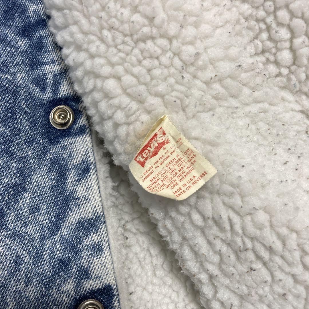 希少 80's LEVI’S ケミカルウォッシュデニム ボアジャケット