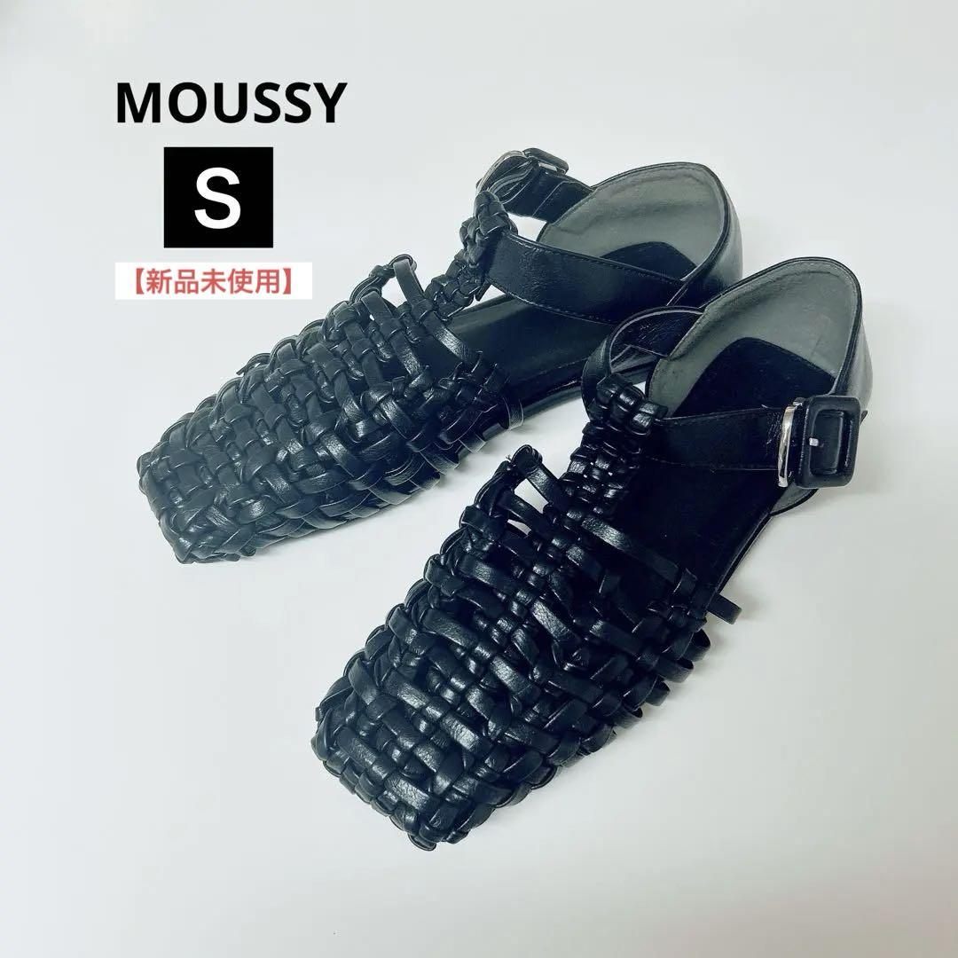 【新品】マウジー　メッシュサンダル　フラット　グルカ　黒　22.5〜23.0
