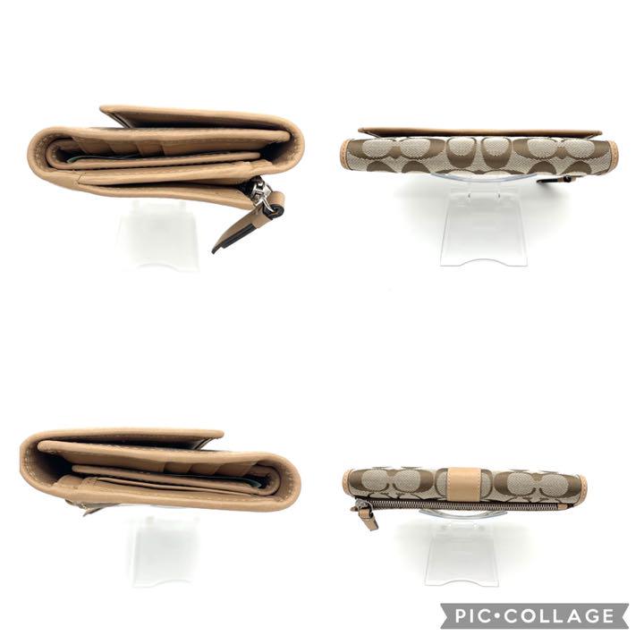 SALE本物保証 COACH キャメル シグネチャー チェックブック 1azIA-m78195733196 長財布 F41878 カーキ 限定SALE豊富な