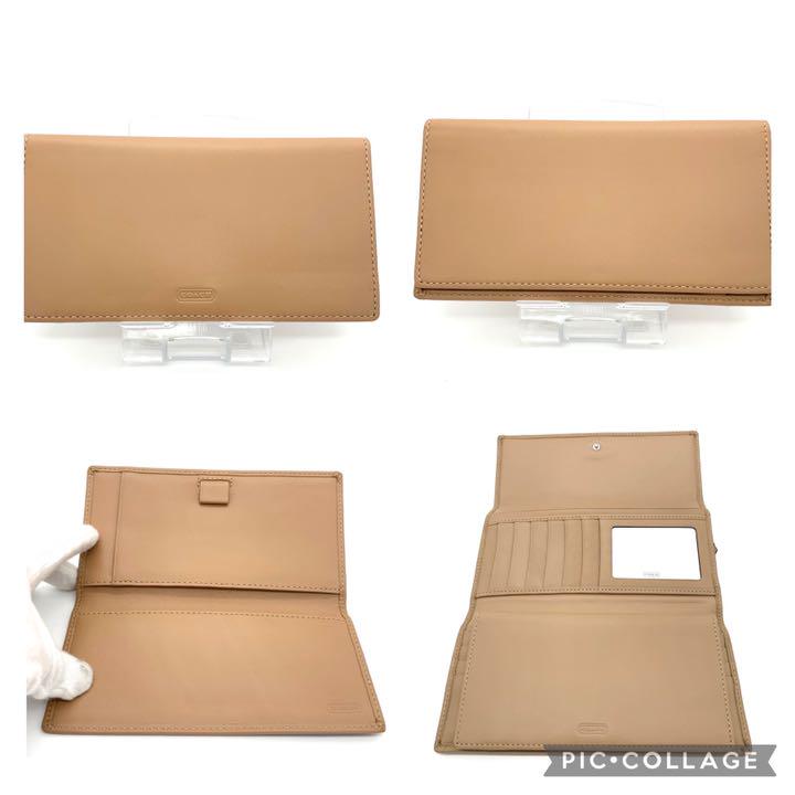SALE本物保証 COACH キャメル シグネチャー チェックブック 1azIA-m78195733196 長財布 F41878 カーキ 限定SALE豊富な