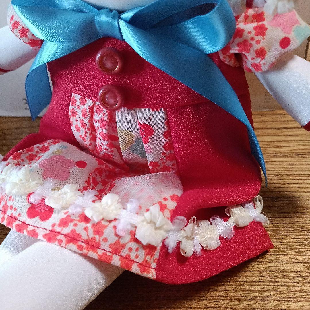 文化人形　ブラブラ人形　レトロモダン:花柄ドレスの布製ドール 文化人形 ブラブラ人形 レトロモダン:花柄ドレスの布製ドール