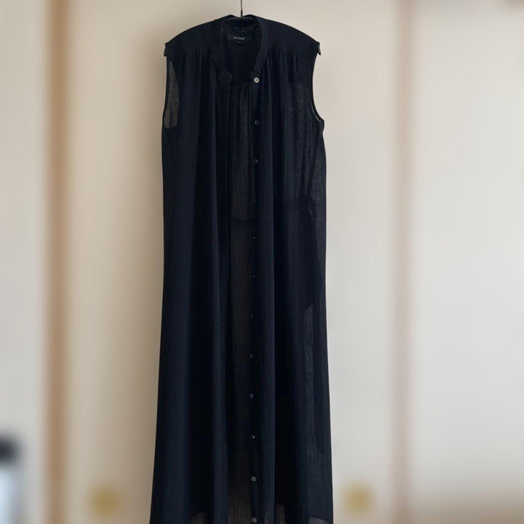 UNTITLED【ジレにもなるワンピース】シアーワンピース UNTITLED｜【ジレにもなるワンピース】バンドカラーデザイン