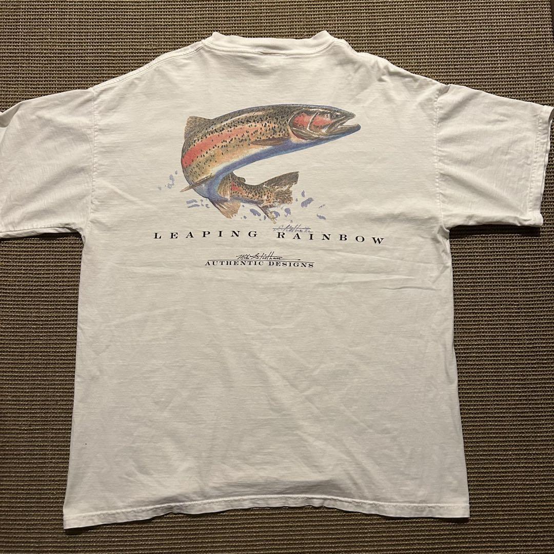 ビンテージ Tシャツ 90年代 ニジマス USA製 白トップス