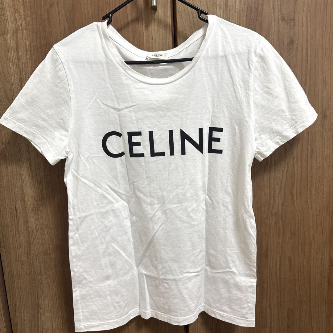 【関税・送料込】CELINE Tシャツ コットン ジャージ ロゴ CELINE ロゴ ルーズTシャツコットンジャージー - メルカリ