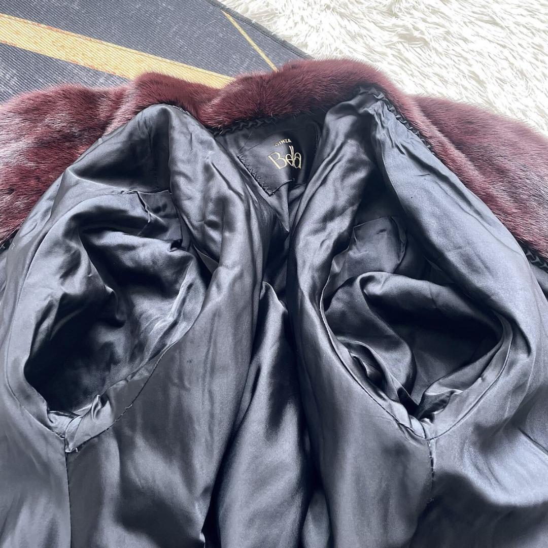 裾周り223/デザイン ミンク ロング ファーコート 毛皮 XL ロールアップ 裾周り223/デザイン ミンク ロング ファーコート 毛皮 XL ロールアップ