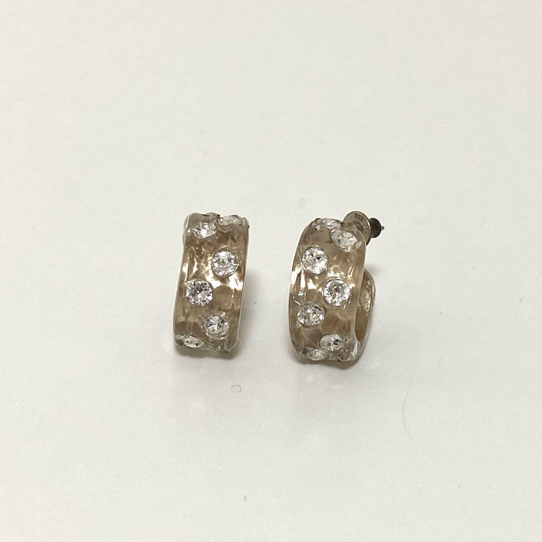 Harraca paris アラカ ピアス　シャンパンゴールド×スワロフスキー