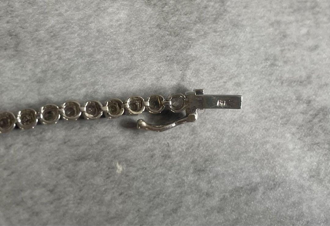 14KWG 天然ダイヤモンド　テニスブレスレット　1ct 18cm