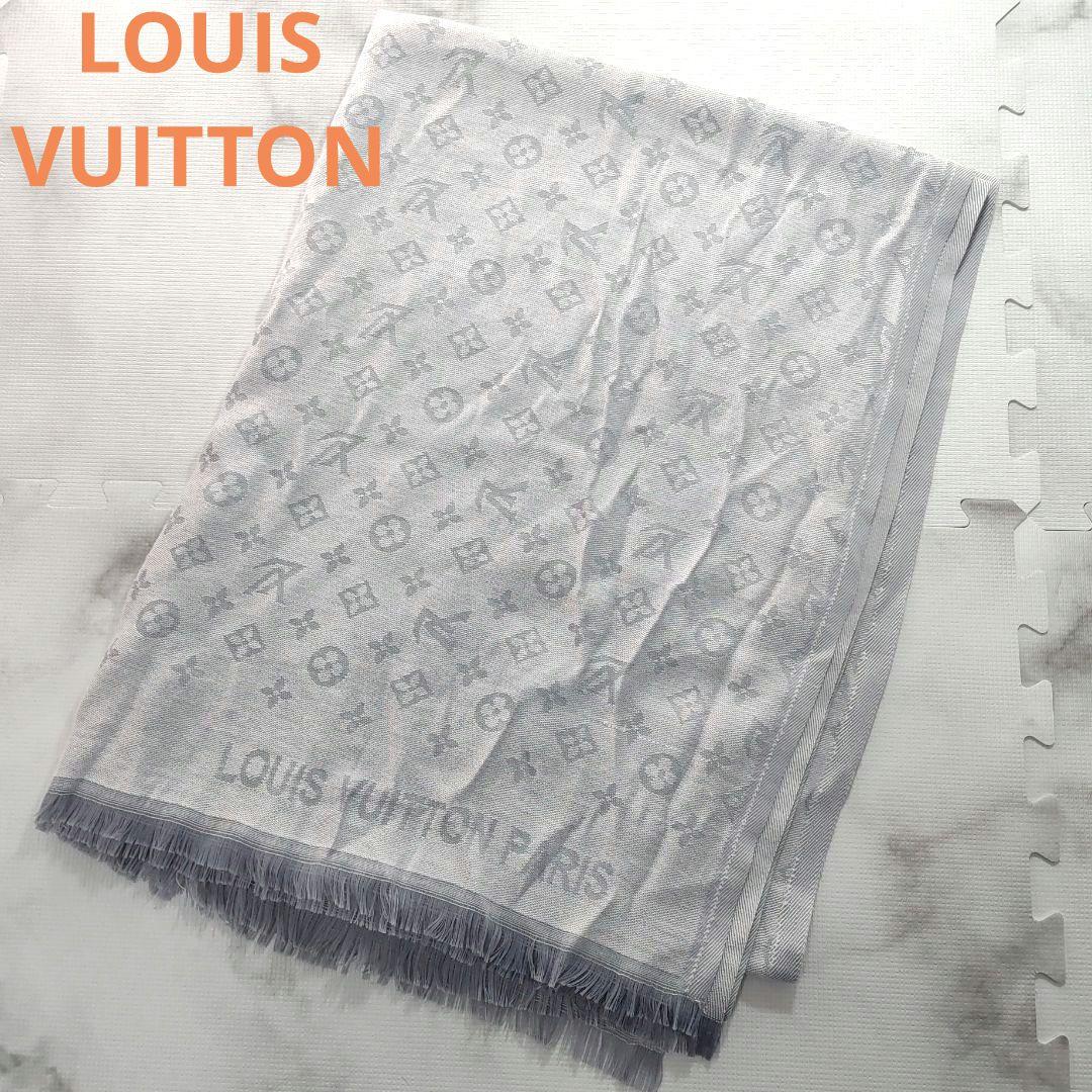LOUIS VUITTON エシャルプ タグ無し マフラー シルバーグレー