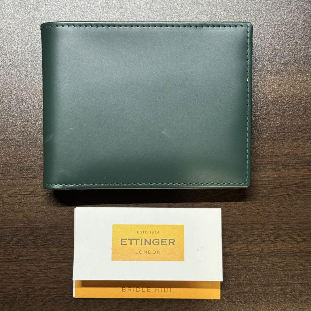 ETTINGER 二つ折り財布 グリーン ブラック クロコ 伊勢丹メンズ館限定 二つ折り財布 小銭入れ付 | ETTINGER (Men