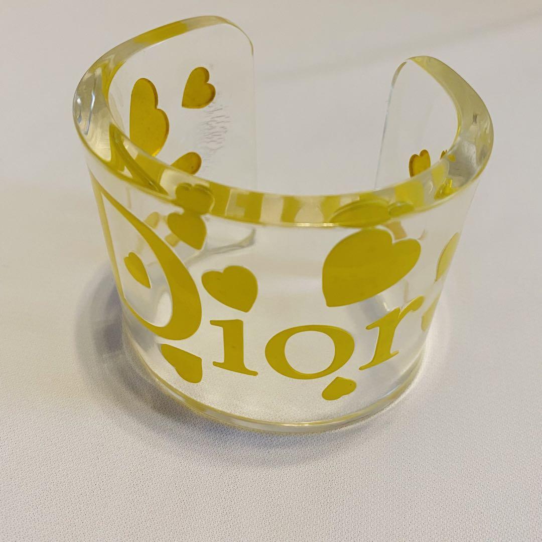 dior クリアバングル　イエロー　ヴィンテージ