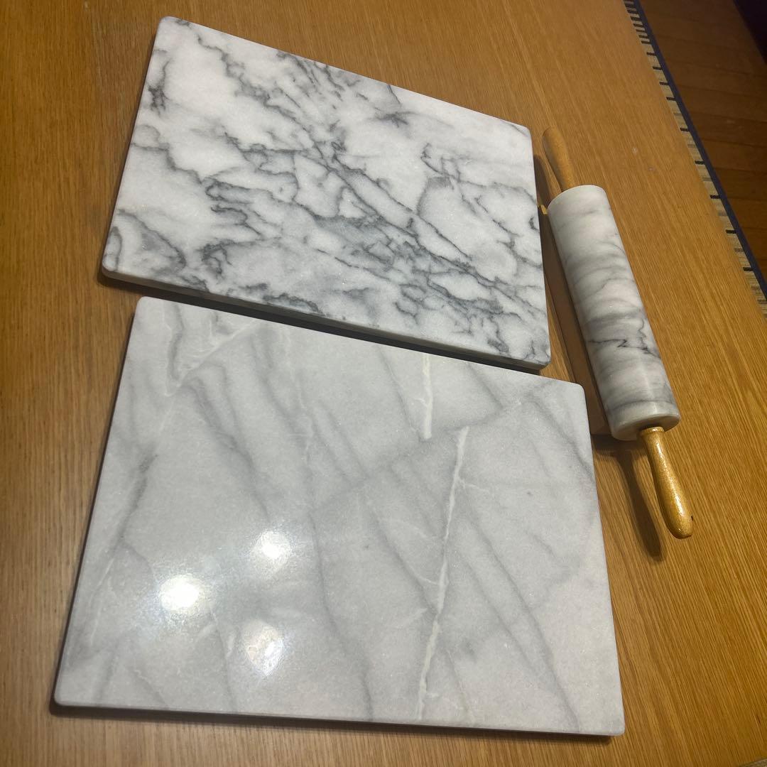 大理石ペストリーボート　麺棒　のし棒　台　セット