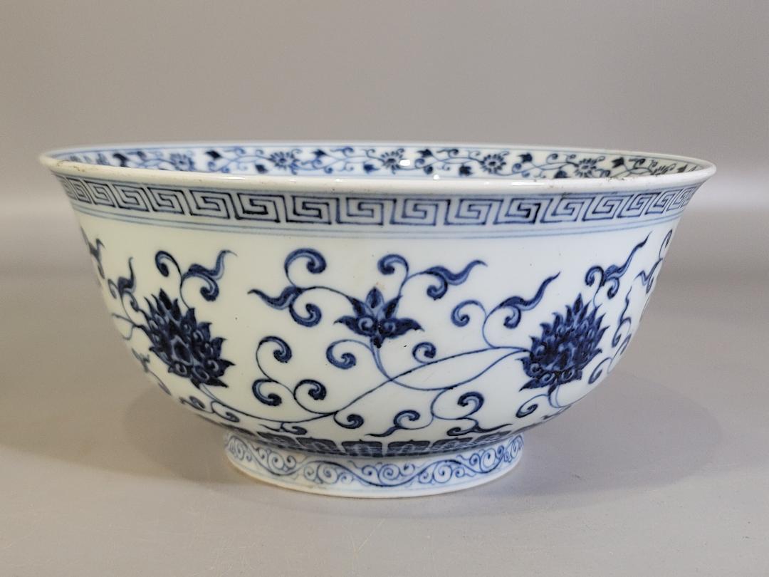中国 染付 花模様 碗 工芸品