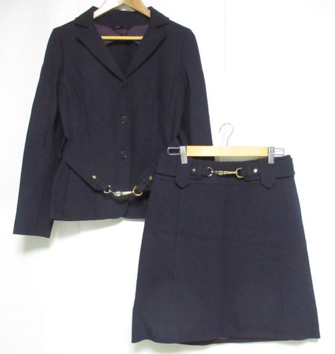 美品✨S' Max Mara スカートスーツ　セットアップ　36　ダークパープル