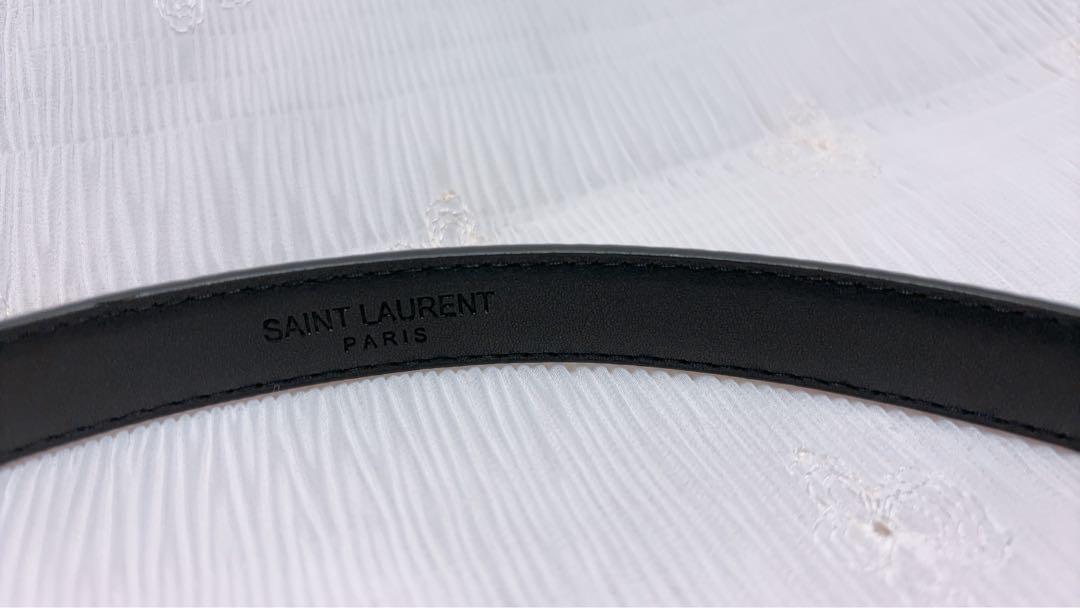 SAINT LAURENT ブラックレザーベルト 100cm