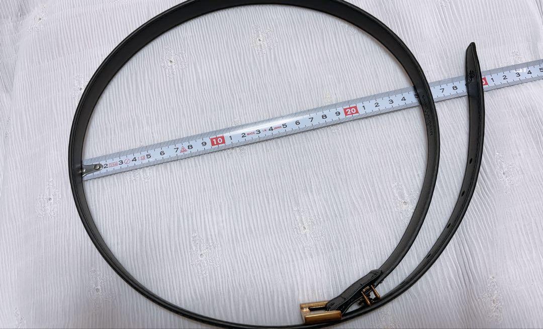 SAINT LAURENT ブラックレザーベルト 100cm
