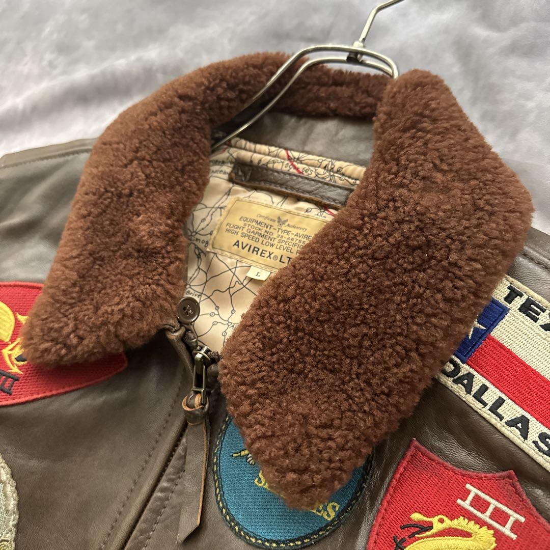 希少 AVIREX トップガン フライトジャケット G-1 ワッペン 両面 L 希少 AVIREX トップガン フライトジャケット G-1 ワッペン 両面 L