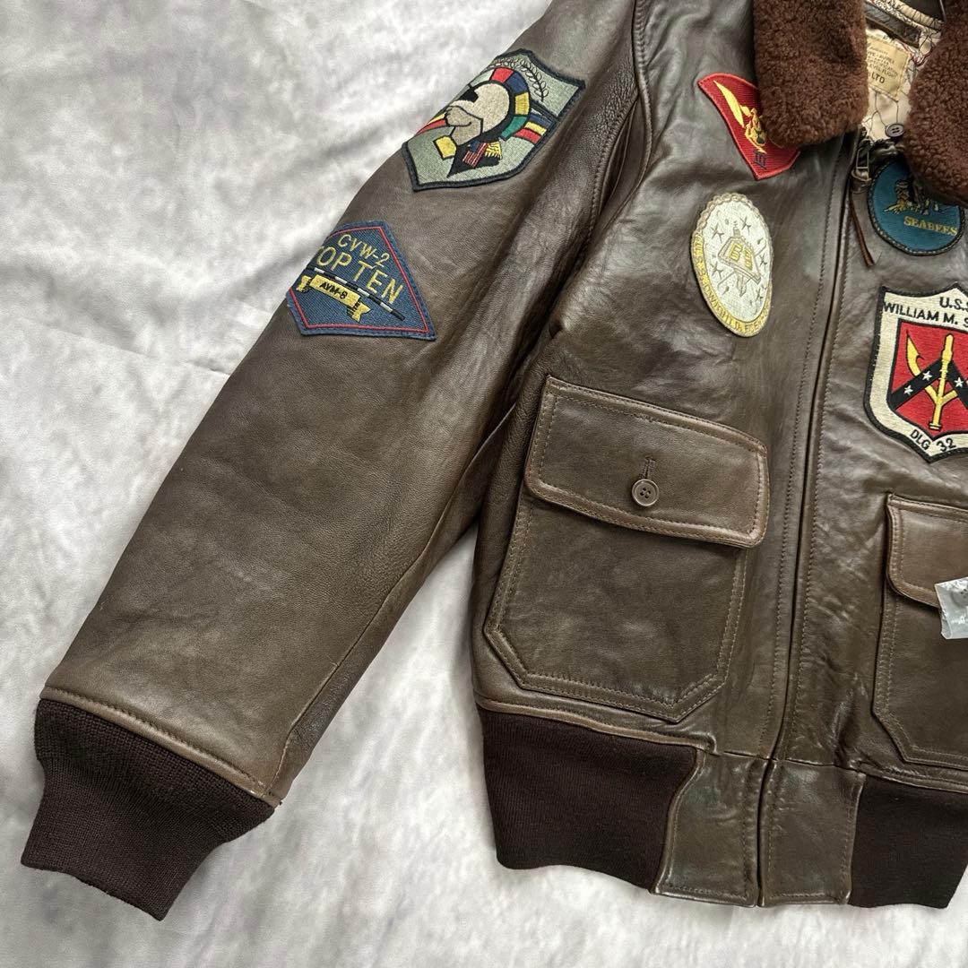 希少 AVIREX トップガン フライトジャケット G-1 ワッペン 両面 L 希少 AVIREX トップガン フライトジャケット G-1 ワッペン 両面 L