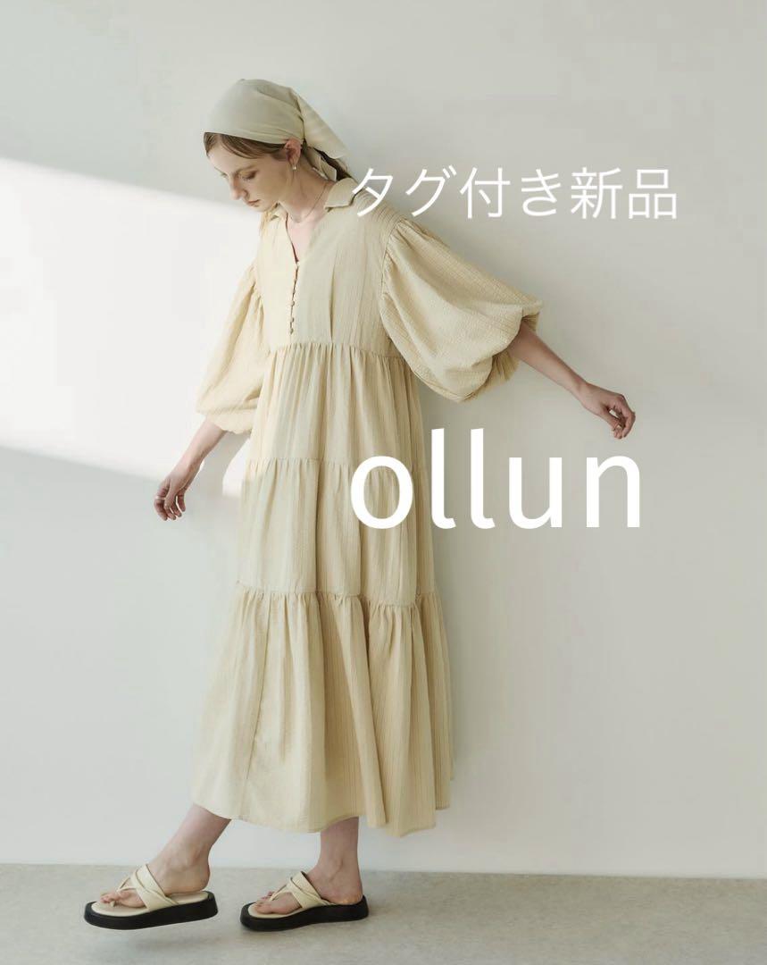 ollun stripe tiered one piece CreamSサイズ
