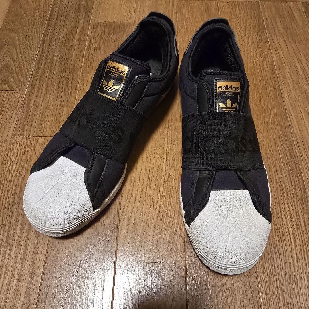 【美品】adidas SST SLIPON スリッポン ブラック×ゴールド