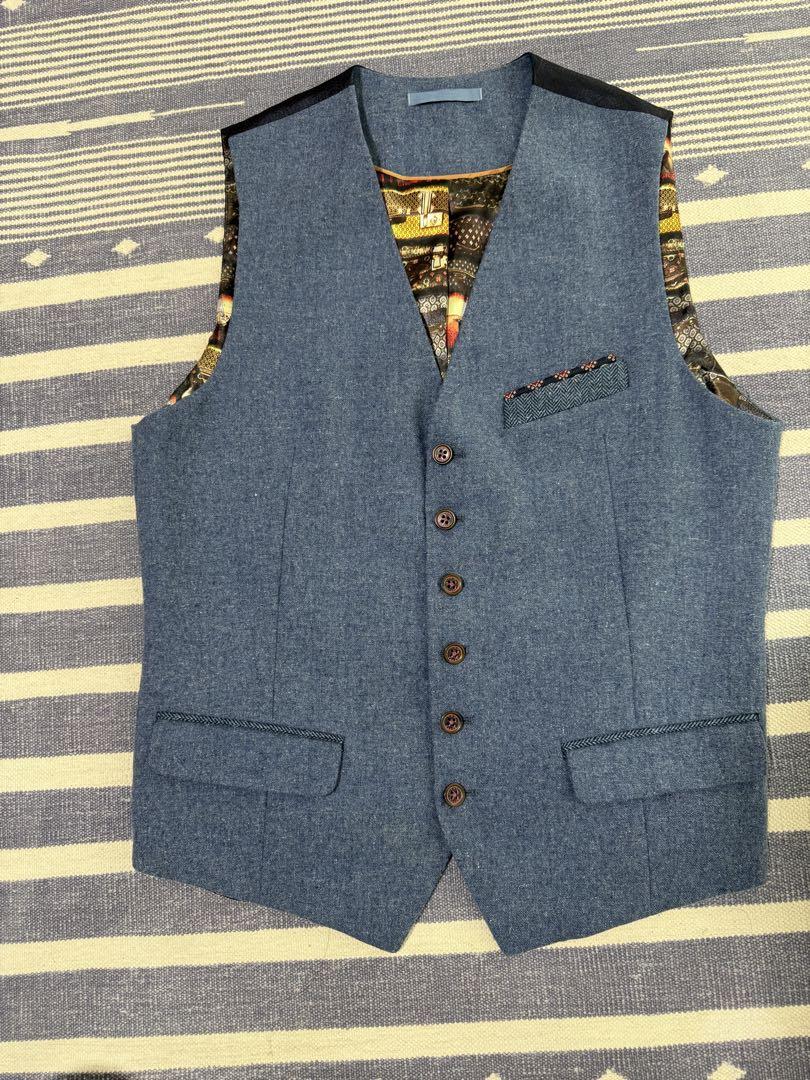 美品 TED BAKER 2ピース ジャケット＋ベスト セット ウール混 M相当