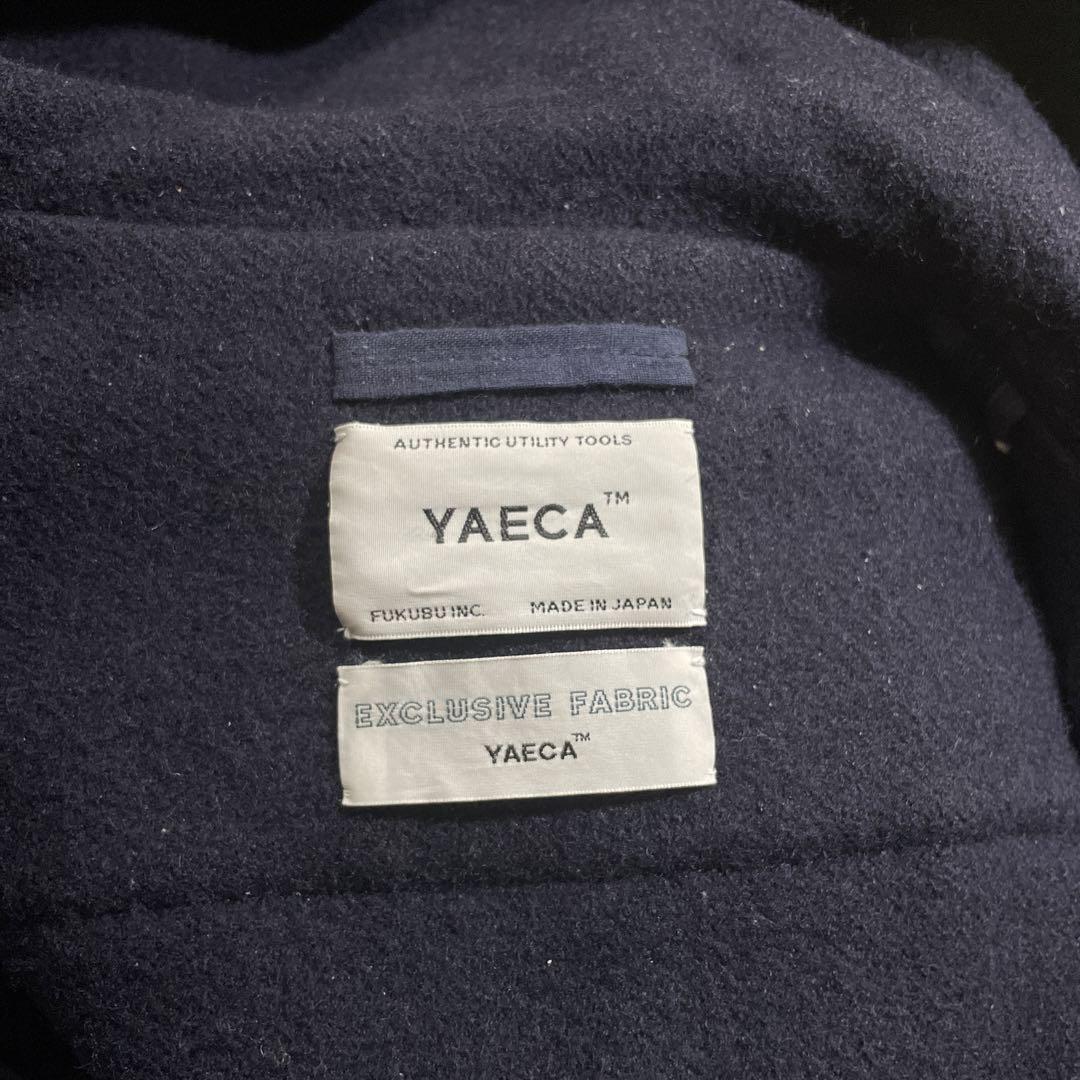 ヤエカ　ウールリネン ダッフルコート ネイビー　sizeS