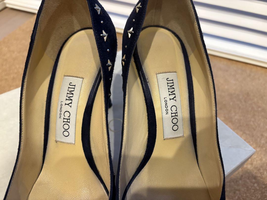 【関税込み】Jimmy Choo ネイビー Romy 85 ヒール JIMMY CHOO Jimmy Choo ジミーチュウ パンプス ROMY 85 BRE CGD