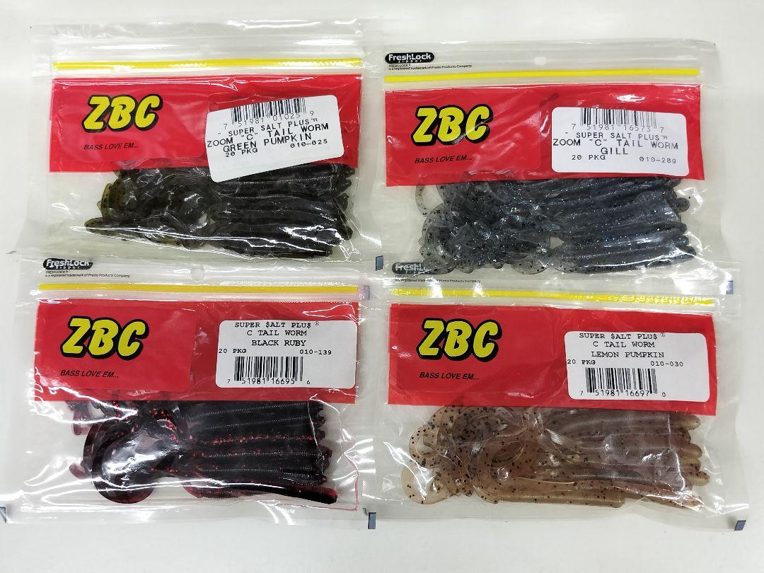 ZBC（ズーム）C（カーリー）テールワーム×4パックセット