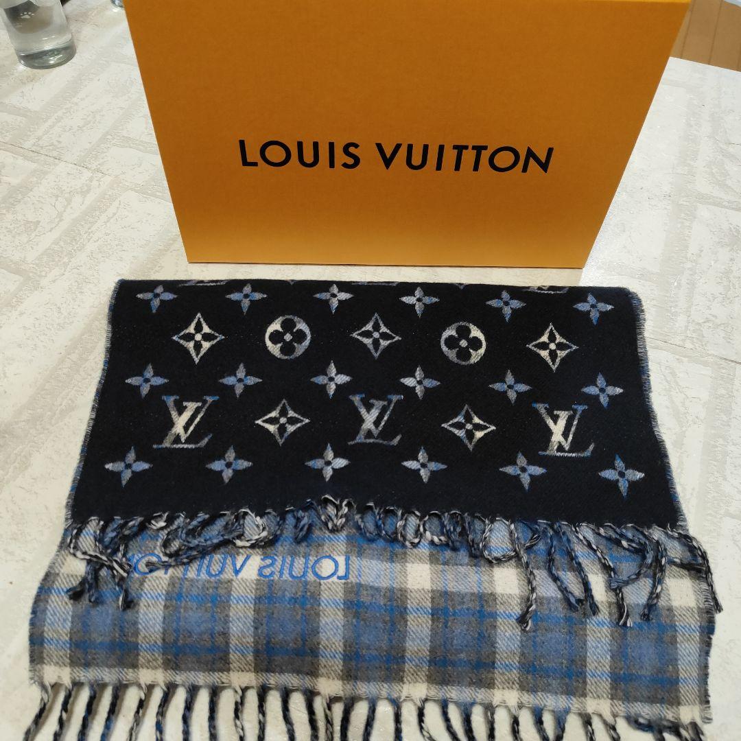 イザナ様専用 Louis Vuitton マフラー ネイビー チェック柄
