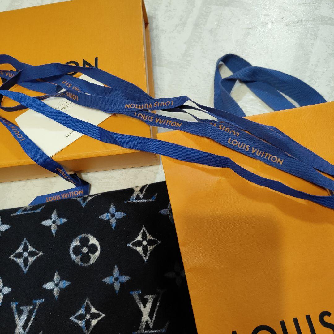 LOUIS VUITTON マフラー ネイビー チェック柄 - メルカリ