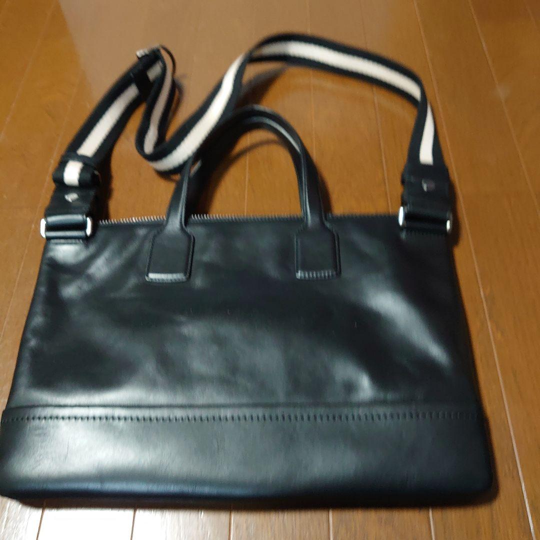 HS BALLY 黒 2WAYレザー ビジネスバッグ