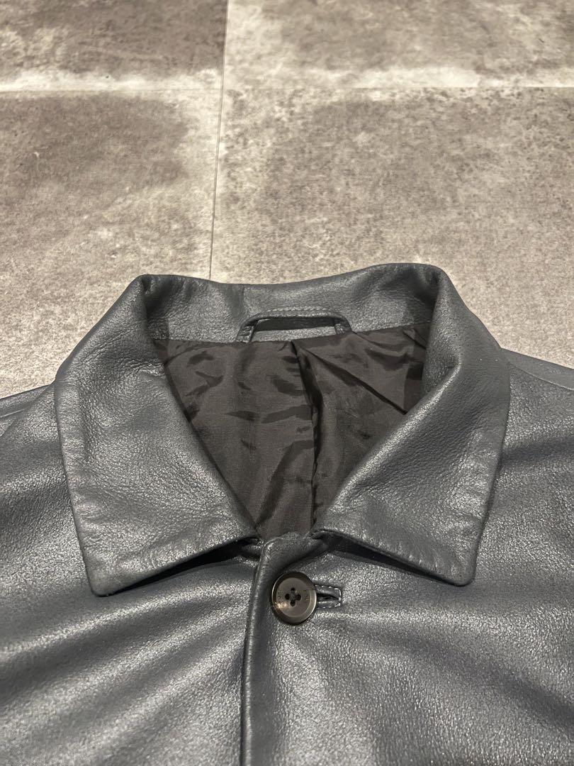 25SS YOKE レザーシャツジャケット チャコールネイビー　最終値下げ