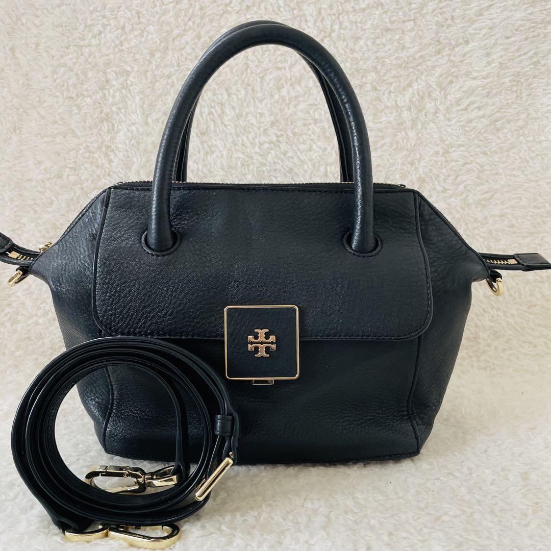 TORY BURCH ハンドバッグ 2way ショルダーバッグ オールレザー 黒