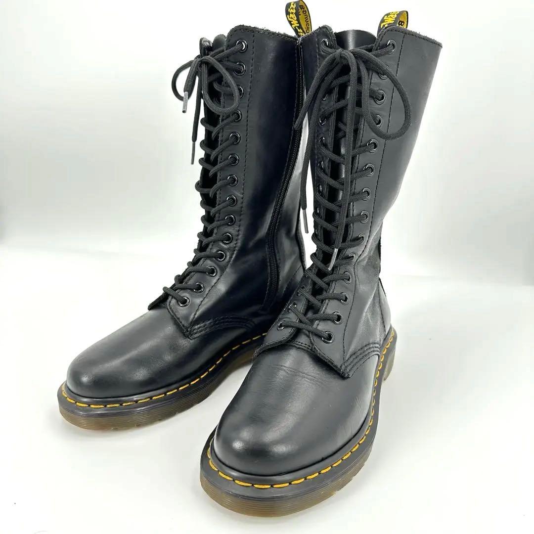 Dr.Martens 14ホール レザー ロングブーツ レディース 革 マーチン