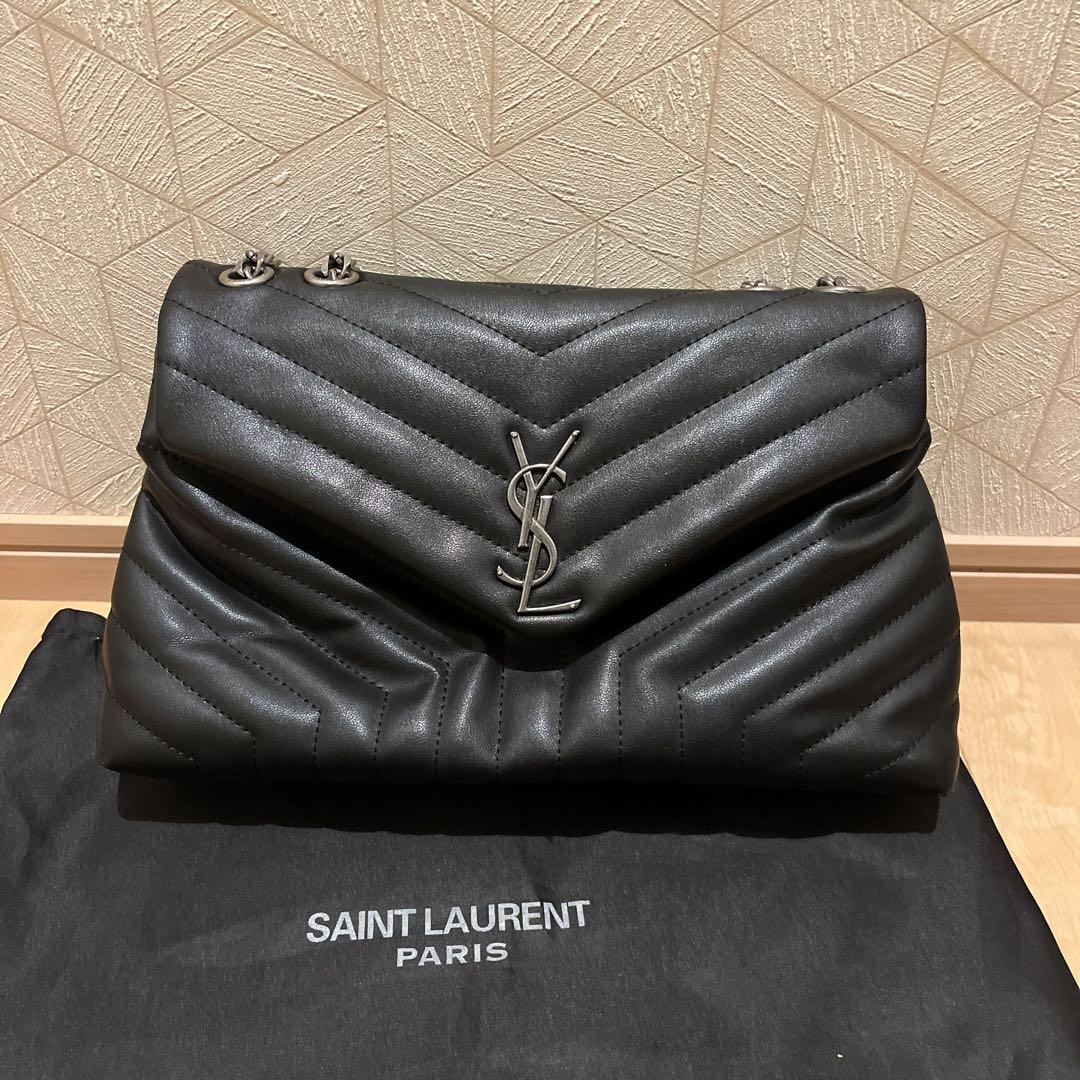 【サンローラン】レザーショルダーバック ブラック/送料込 サンローラン 黒 レザー バッグ - ショルダーバッグアウトレット