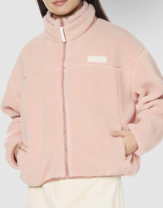 GUESS】ボアジャケット ピンク Sサイズ