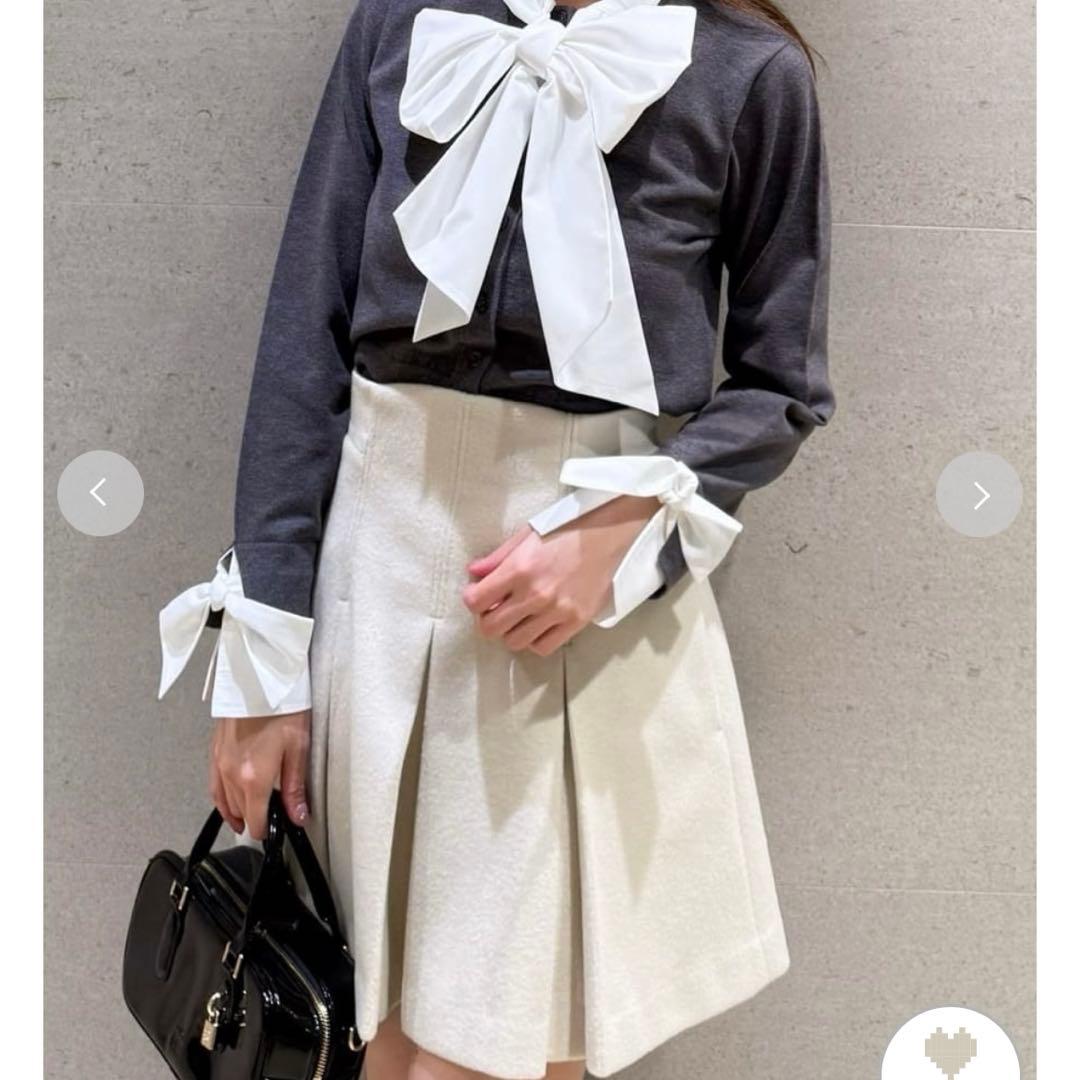 スナイデル ウエストリブプリーツミニスカートM Snidel