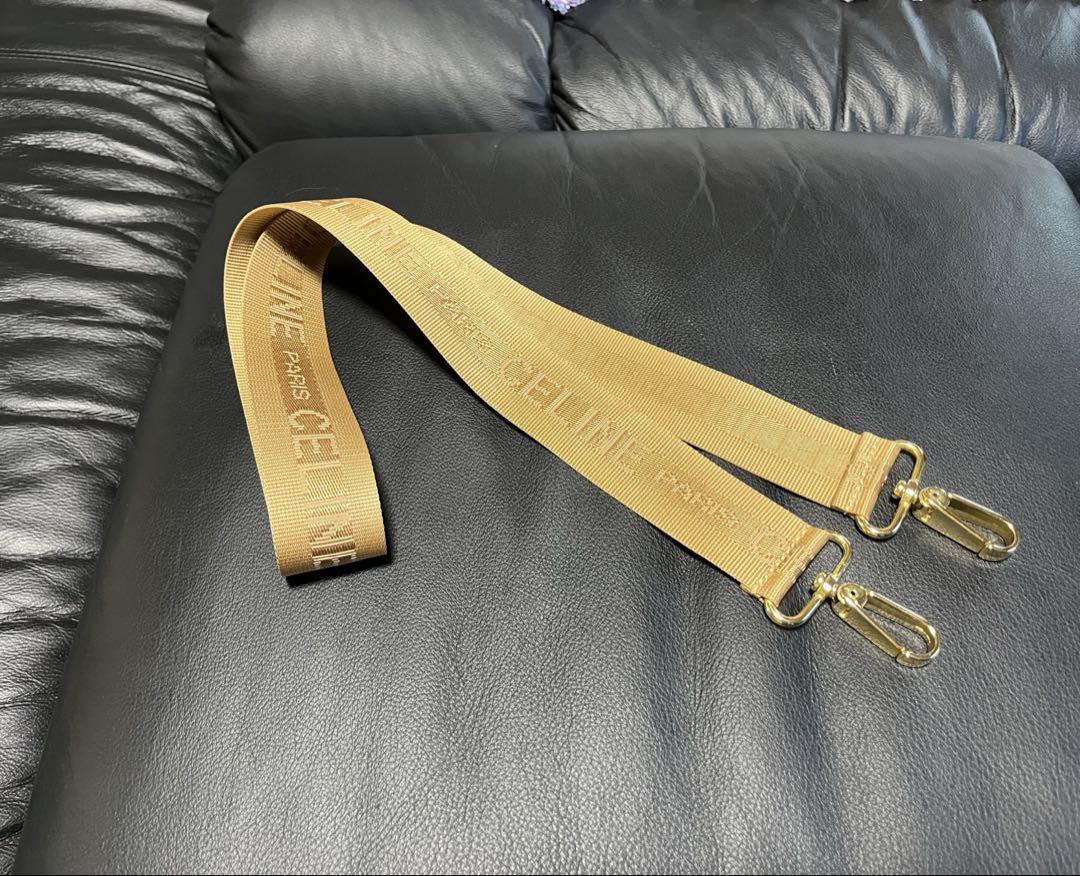 CELINE セリーヌロゴ　ショルダーストラップ　未使用品　ゴールドカラー CELINE セリーヌロゴ ショルダーストラップ 未使用品 ゴールド