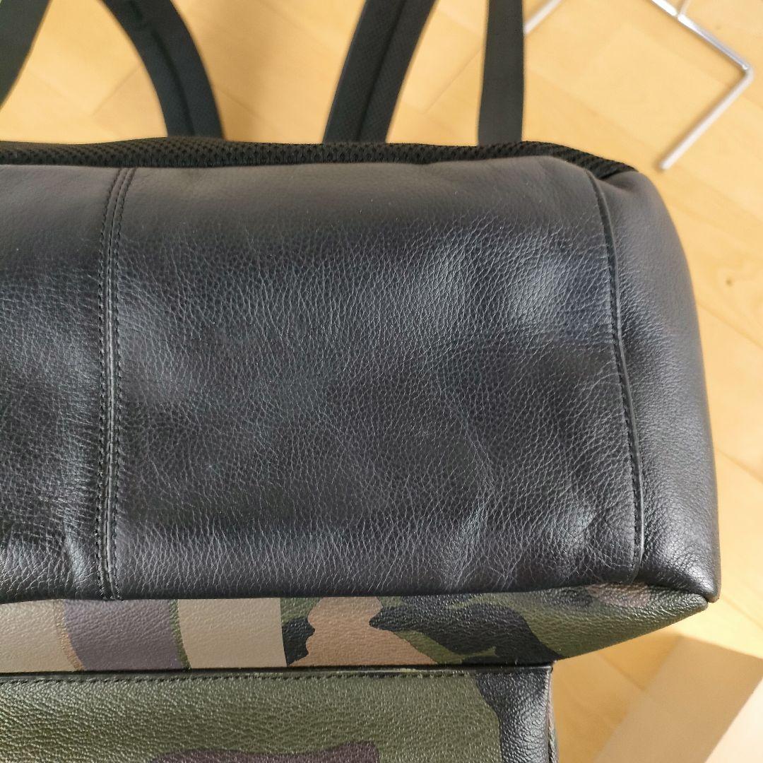 COACH コーチ リュック 迷彩 カモ柄 PVC 本革 ワッペン 状態良好♪