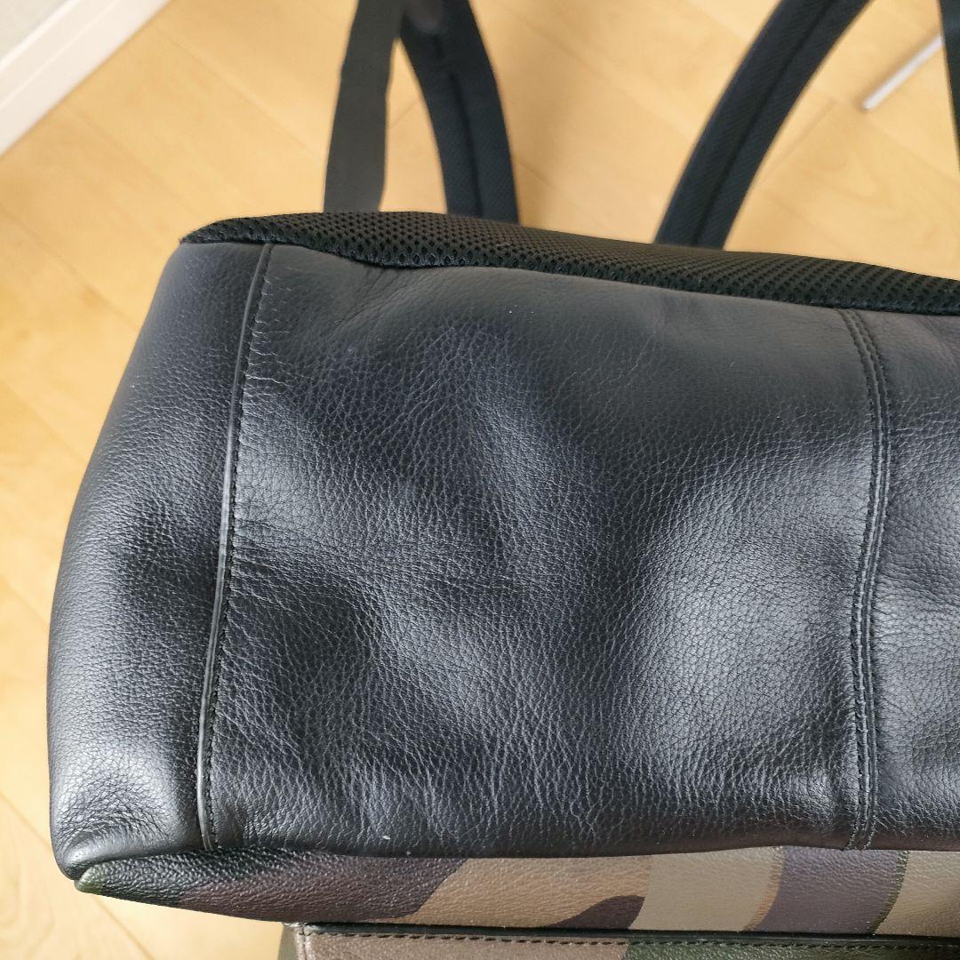 COACH コーチ リュック 迷彩 カモ柄 PVC 本革 ワッペン 状態良好♪