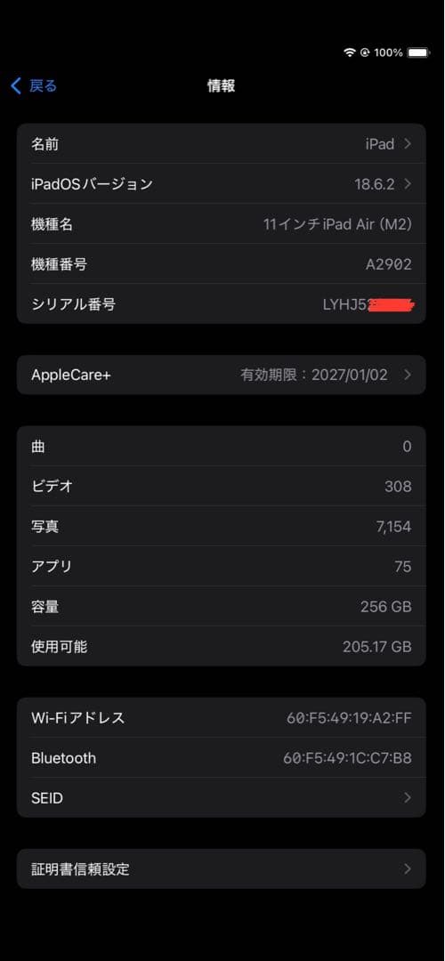 アップルケア付 iPad Air M2 256GB 11インチ ブルーApple WWW_MEBLE-SODAR_PL
